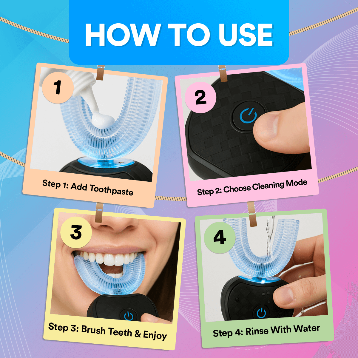 Adults Sonic Electric 360° U-Toothbrush