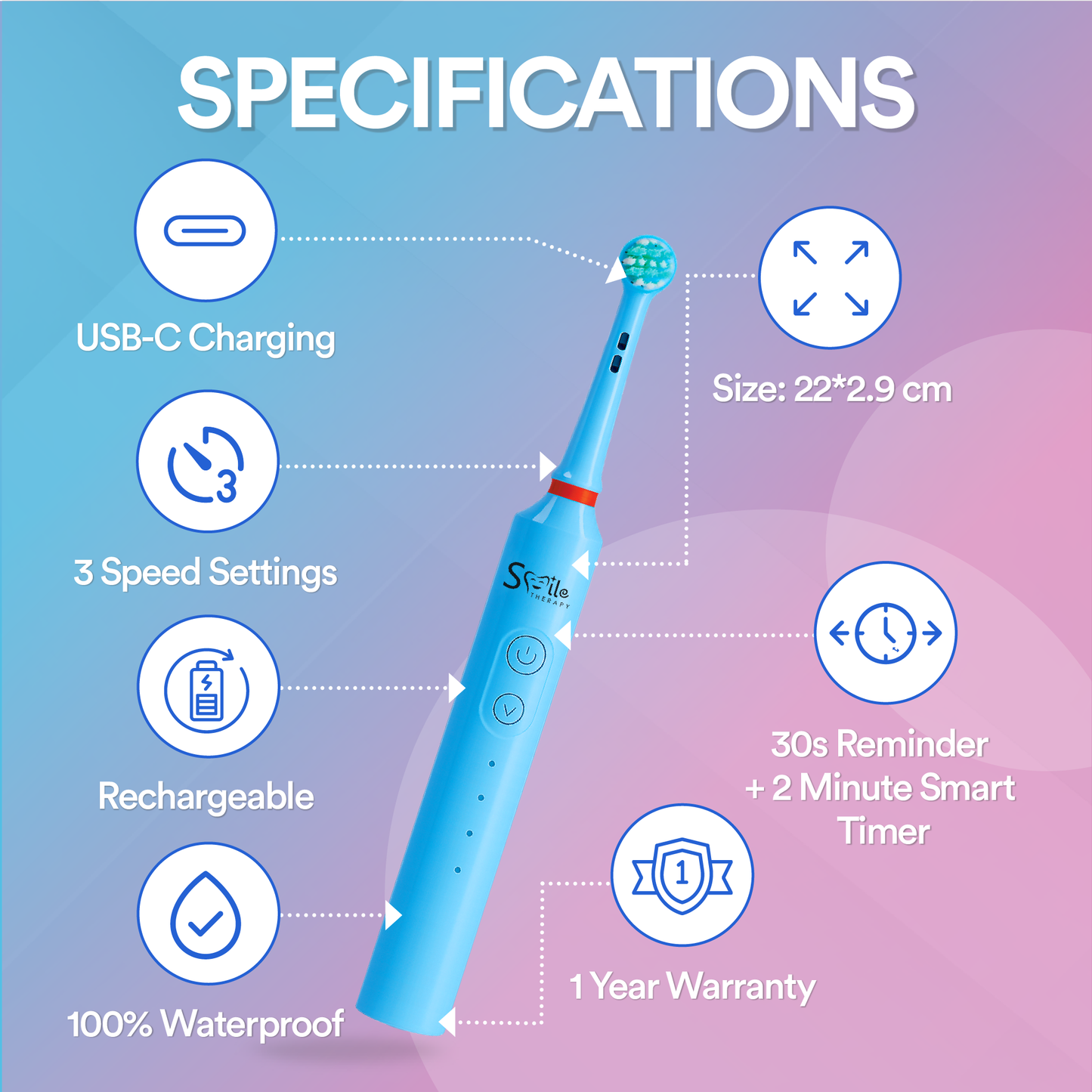 Oscillating 3-In-1 Kids Electric Toothbrush - Heads