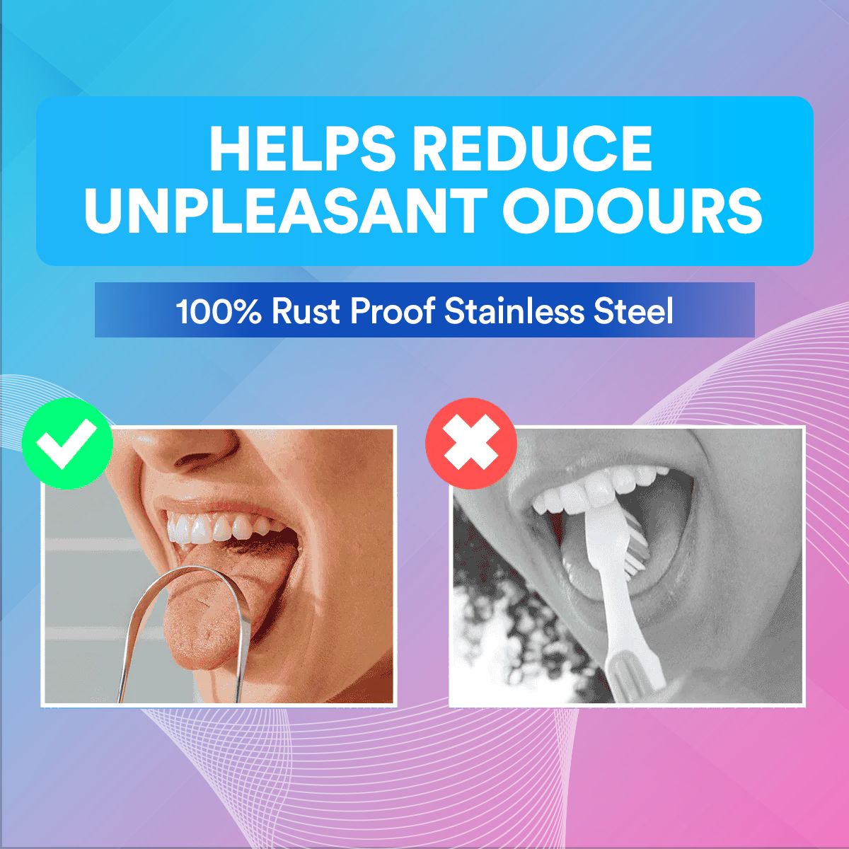 Stainless Steel Tongue Scraper DP4