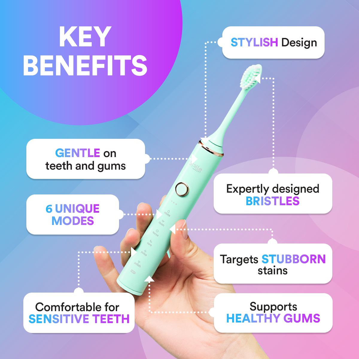 6 in 1 Sonic Electric Toothbrush