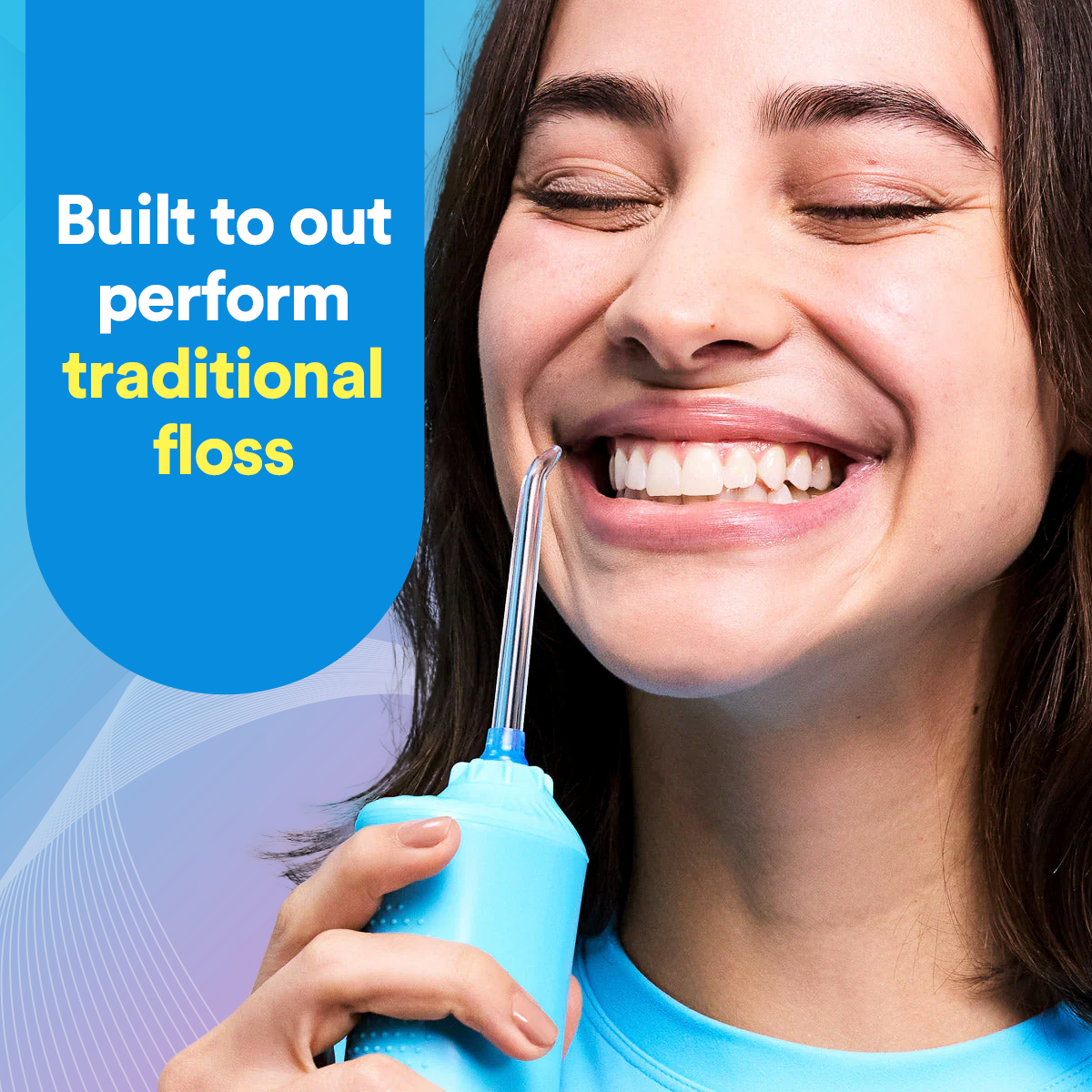 Efficient Water Flosser: Portable Oral Irrigator, Long Battery Life, 3 Pressure Settings, Ideal for Braces & Gum Care DP7