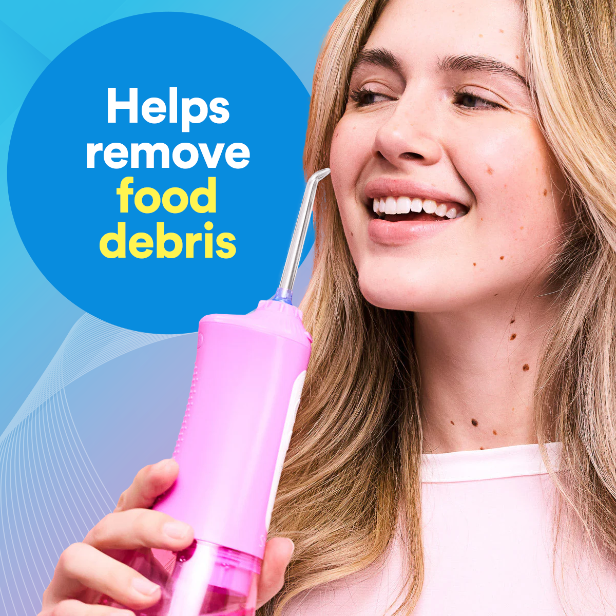 Efficient Water Flosser: Portable Oral Irrigator, Long Battery Life, 3 Pressure Settings, Ideal for Braces & Gum Care DP7