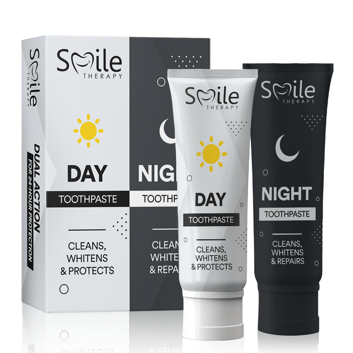 Day Toothpaste Day & Night Toothpaste 24/7 Protection – Smile Therapy