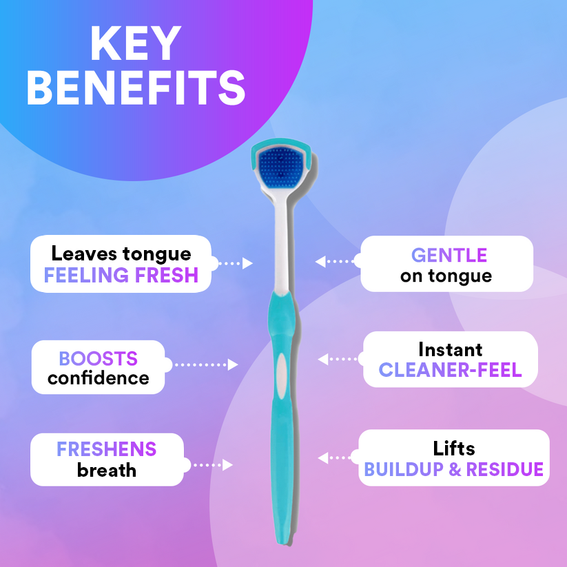 Silicone Tongue Brush: Soft, Flexible Bristles for Gentle Cleaning, Removes Bad Breath, Hygienic, Easy to Clean DP7