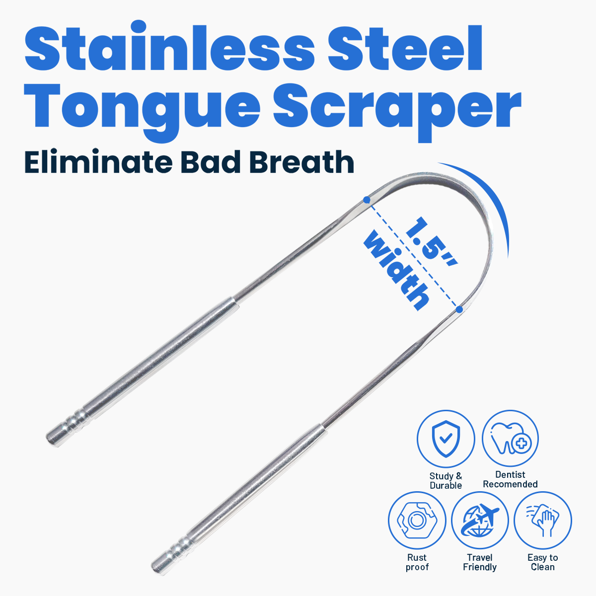 Stainless Steel Tongue Scraper DP9